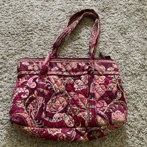 Vera Bradley Quilted Shoulder Bag - Burgundy Paisley